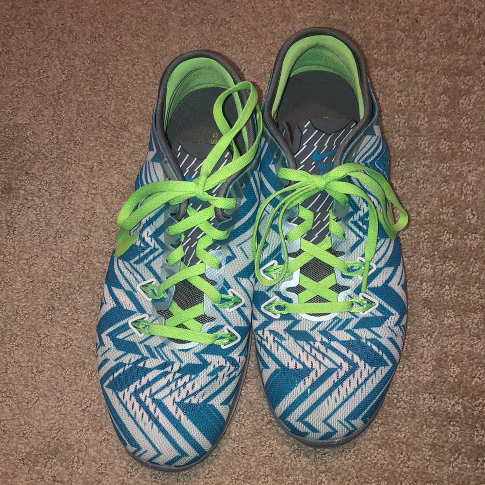 Nike Free 5.0 - Blue & Lime Green